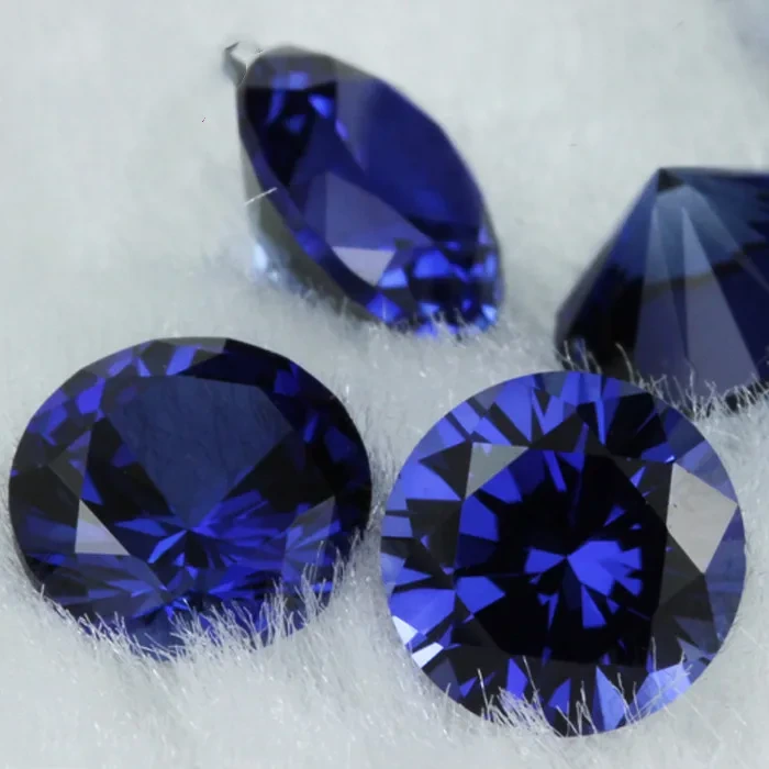 Deep Modest Round Corundum 34# Blue Sapphire Gemstone For Fine Jewelry 1