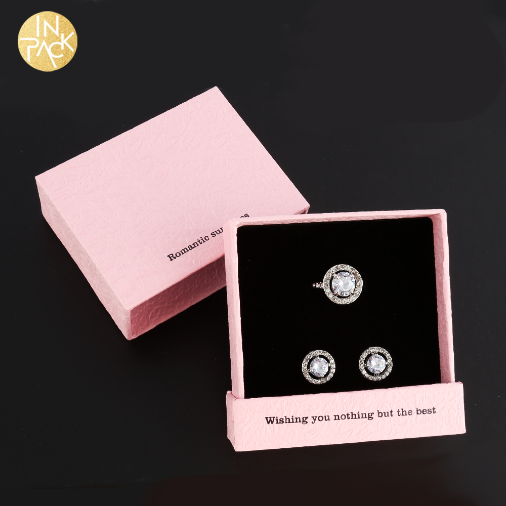 Wholesale Pink Velvet Jewelry Box for Necklace, Luxury Cardboard Gift Packaging 5