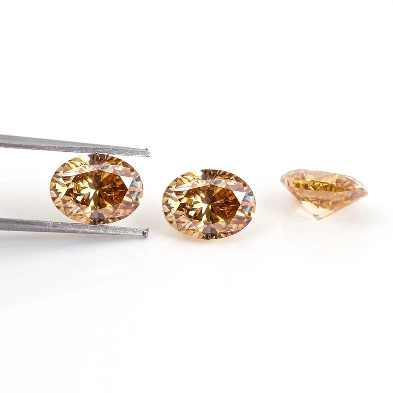 22years Moissanite Manufacturer Loose Oval Cut Champagne Color Moissanite 2*3mm-8*12mm Vvs1 Clarity Loose Moissanite Wholesale 1