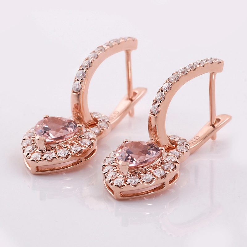 Custom Earrings High Quality Lab Grown Gemstones 10k Rose Gold Engagement Wedding Jewelry Earrings For Women Men 1