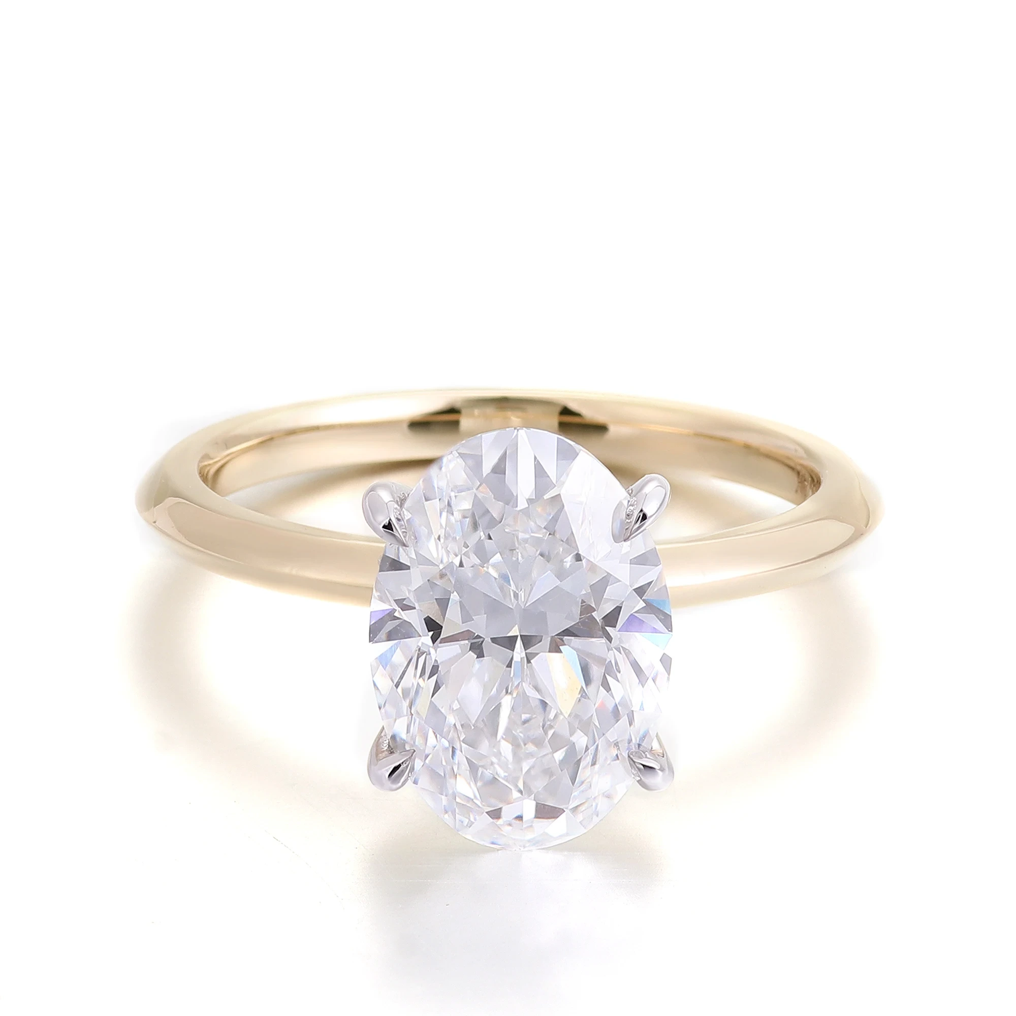 Luxury 14k Oval Cut 2ct Yellow Gold Lab Grown Diamond Ring Lab Diamond Engagement Fine Jewelry Women Diamond Wedding Ring 1