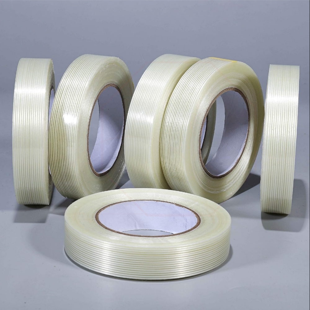 Fita de amarração de filamento de 50 m Fita de embalagem de fibra de vidro Fita de filamento transparente transparente 1