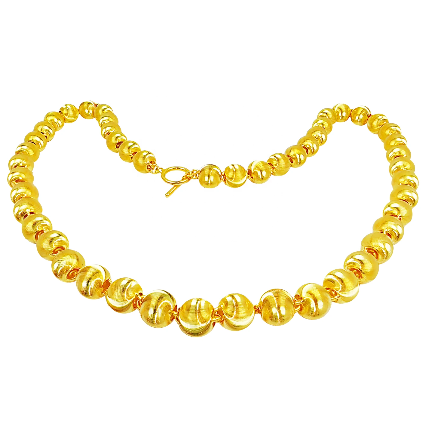 S925 Gold Toned Silver Necklace With Large Beads Is Eye Catching Its Unique Shape Attracts Attention Showing Your Personality 1