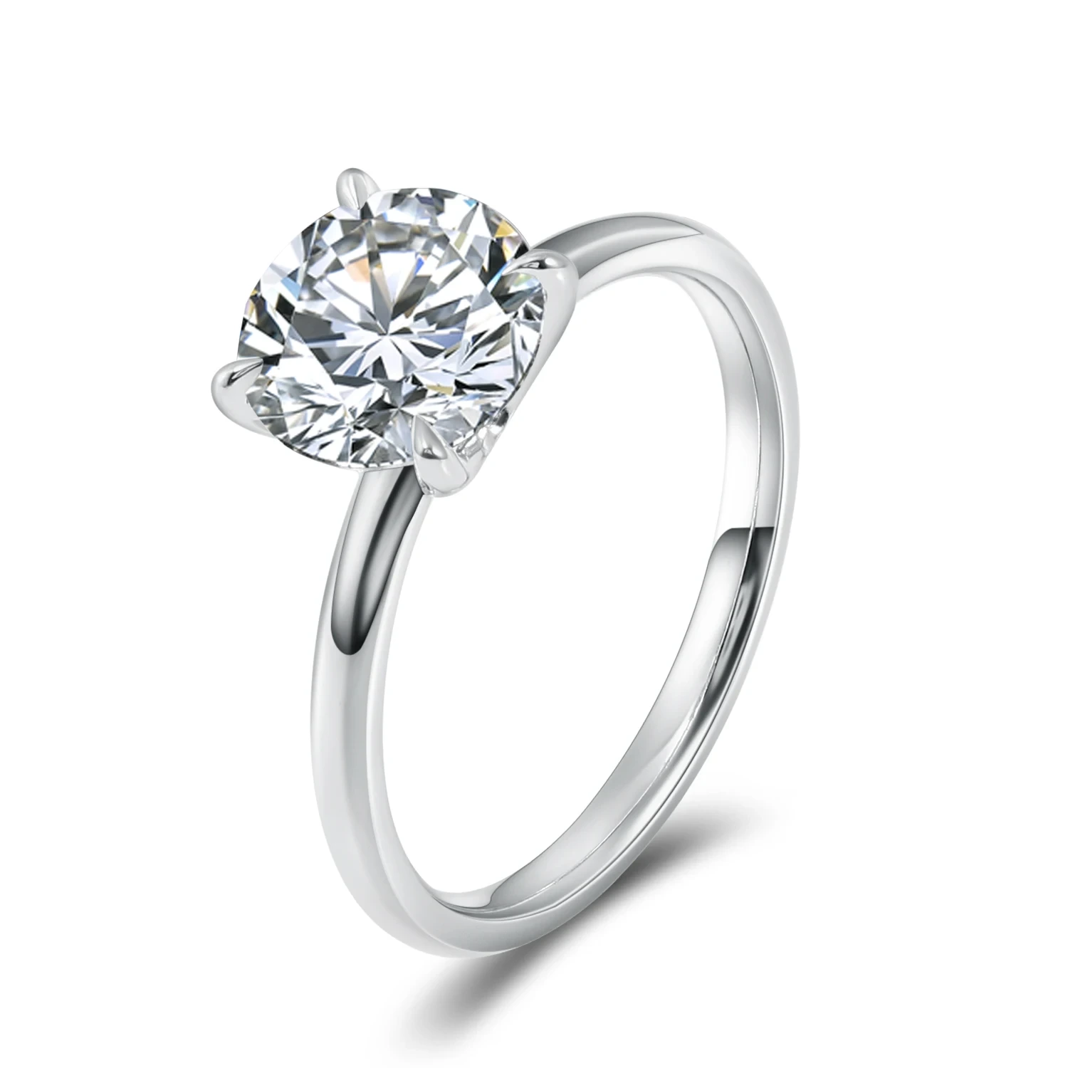 Anillos de compromiso de moissanite para mujeres S925 Baras de boda de plata esterlina Joyería con certificado Anillo de moissanite 1