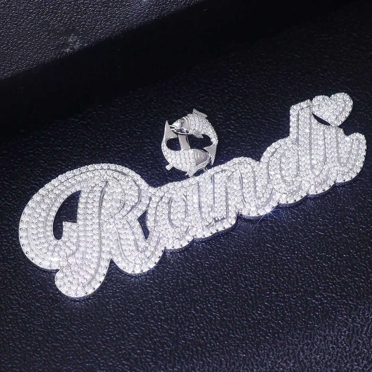 Custom Letter Moissanit Diamond Anhänger Männer Name Anhänger Fein Schmuck Hip Hop Stil 1