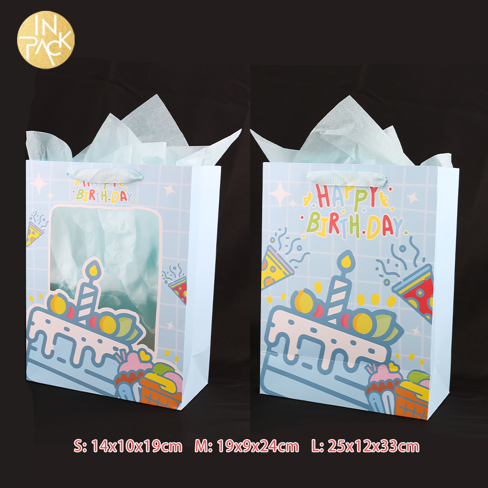 Individuell gestaltete Papiertüten als Gastgeschenke für Babypartys zum Großhandelspreis mit Sichtfenster 6