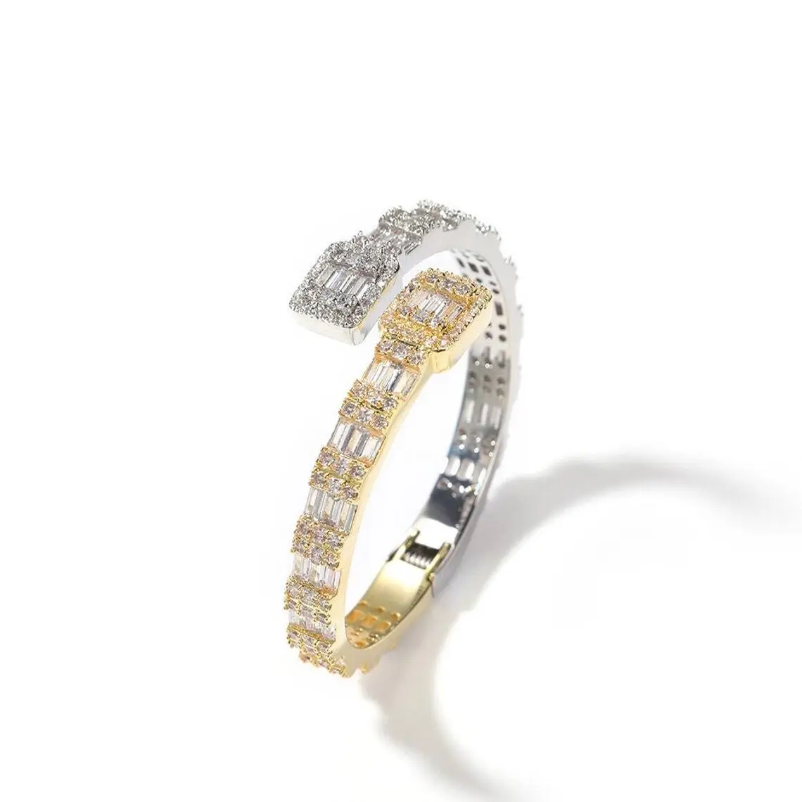 Provence Jewelry Women Bridal Wedding Jewelry 10k Gold Moissanite Gold Bangle Bracelet Jewelry 1