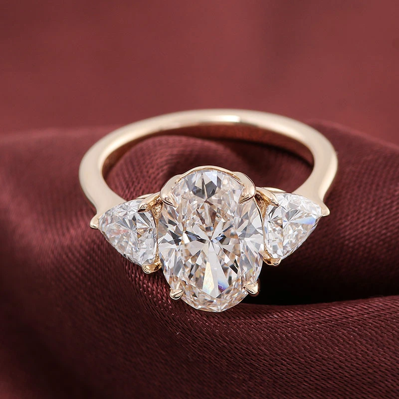 Corte ovalado 14k 18k Joyería fina Joya personalizada 2C Laborator de diamantes Grown Diamante Anillo de joyería para mujeres 1
