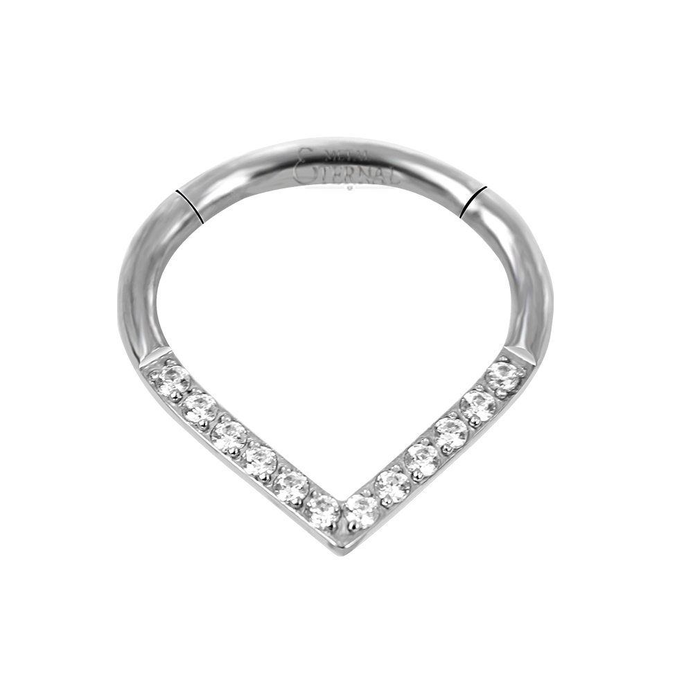Tear V Shape Septum Nose Piercing Hinged Segment Body Ring Eternal Metal Astm F136 Titanium 16g Free Sample Qingdao Trendy T/t 1