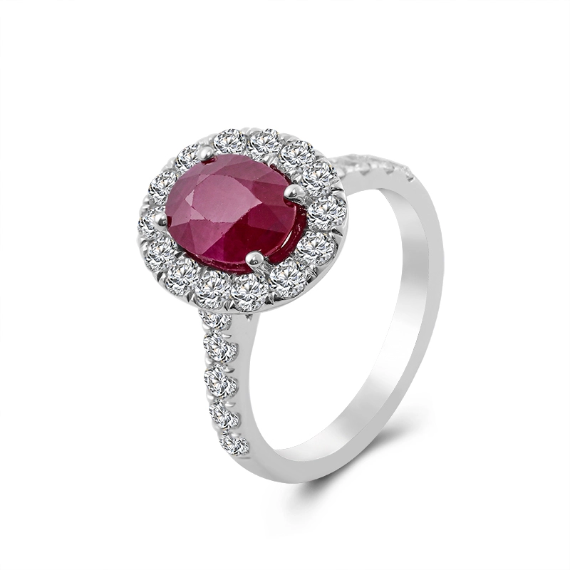 Provence Jewelry High Quality Lab Grown Gemstones Oval Cut 3ct Ring 14k 10k White Gold For Wedding Engagement For Women Men 1