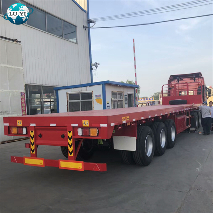 30 Ton 40ft/50ft 3-Axle Flatbed semi-trailer w/ Container Locks 3