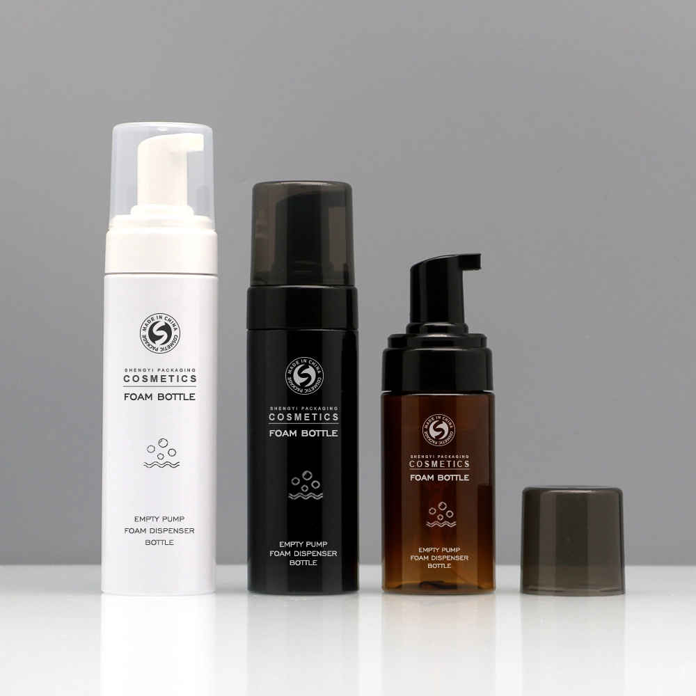 Neuer benutzerdefinierter Pumpenspender Schaumflasche Frosted Pulver schwarz 50 ml 60 ml 150 ml 1