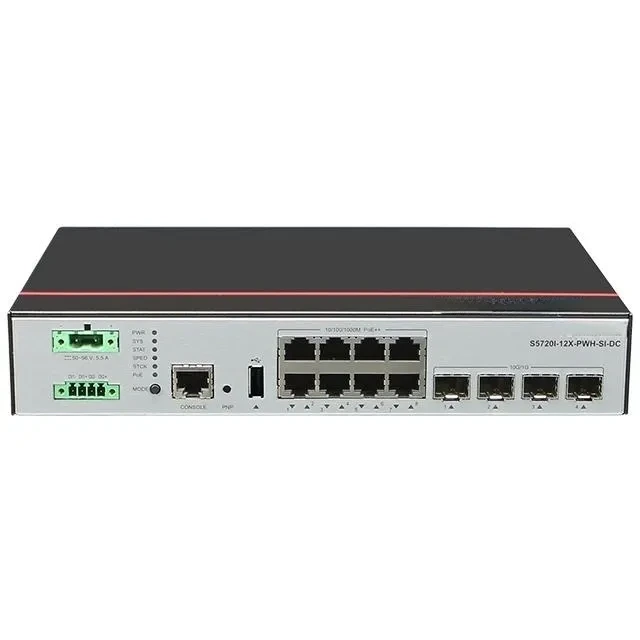S5720I-12X-PWH-SI-DC 98010795 8*10/100/1000BASE-T ports and 4*10G SFP+ ports 8 port gigabit switch 1