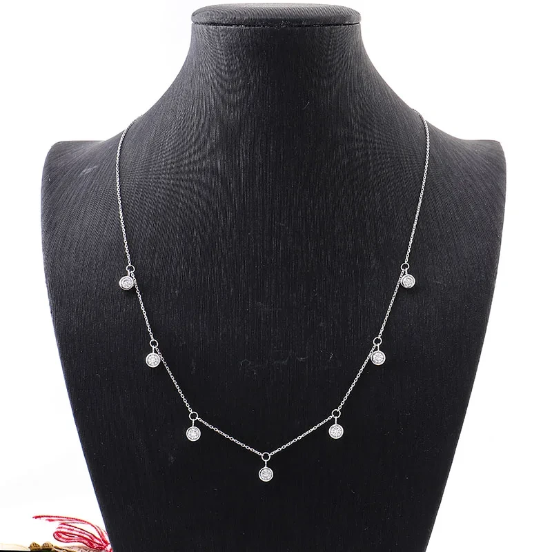 Hot Sale Design Women Wedding Necklace Custom Pass Diamond Moissanite Gold Pendant Necklace 1