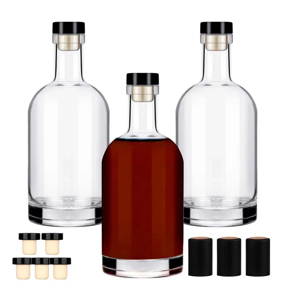 100ml Round Empty Flint Glass Liquor Wine Gin Whiskey Vodka Tequila Glass Bottle Glass Nordic Liquor Bottles Without Cork Lid 1