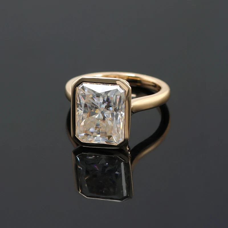 10/14/18 كرات مخصص للذهبي الحقيقي للمجوهرات الفاخرة مويسانيت خواتم 4CT خواتم المشاركة بالجملة أو حلقات الذهب الأصفر للنساء 1
