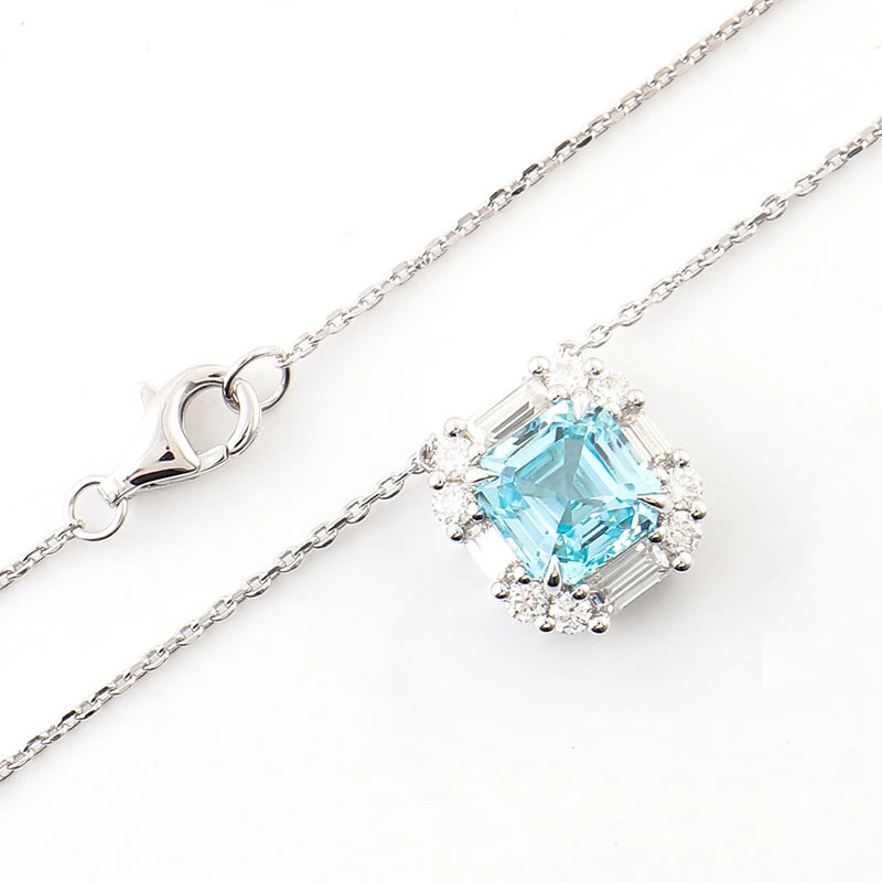 Benutzerdefinierte Ascher Aquamarin Halskette Anhänger Einfache Stil Damen Schmuck Geschenk Memorial Day Geschenk Halskette 1