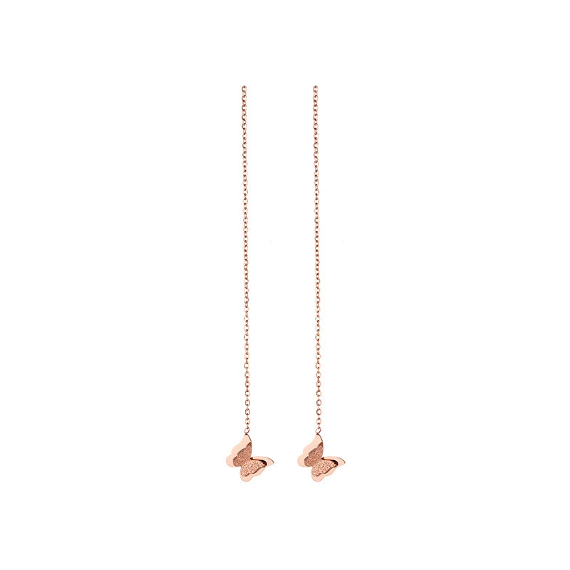 Butterfly Earline Simple And Fashionable Female Earrings New Product Temperament Matte Rose Gold Wholesale 1