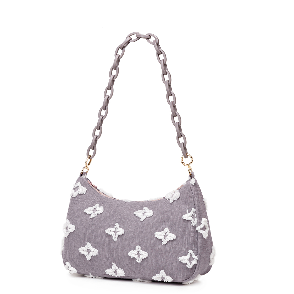 2024 New Fashion Handbags Light Lady Shoulder Bags Hobo Saddle Bag In Jacquard Denim 3