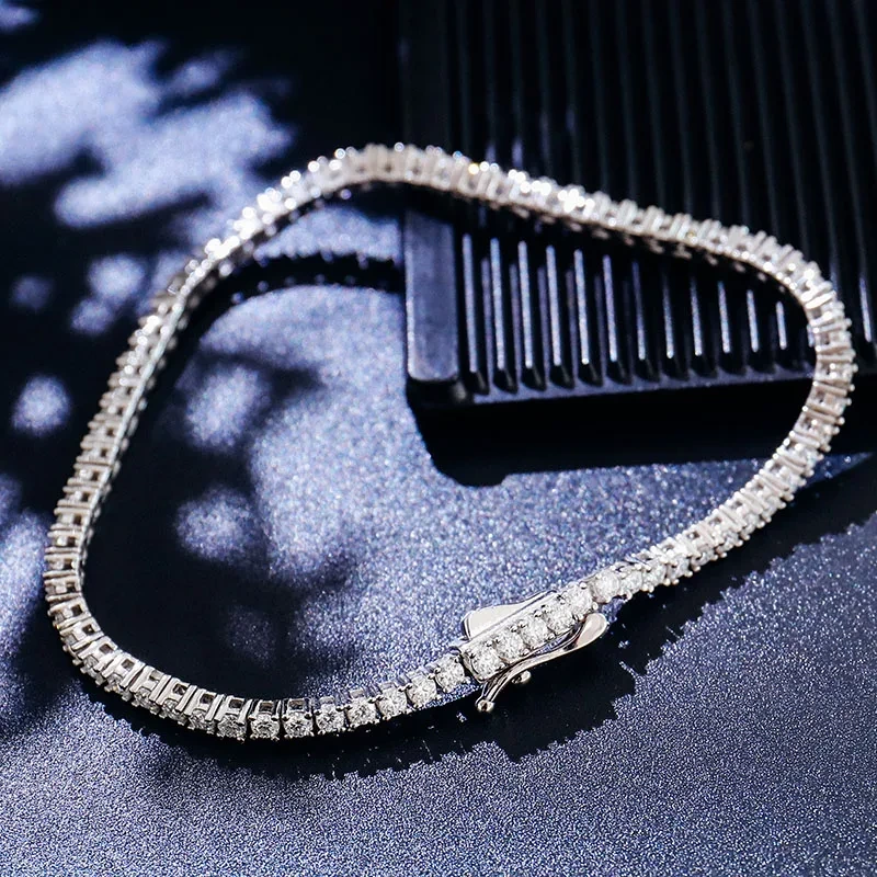 Fine Jewelry 2mm 3mm 4mm 5mm 6mm Moissanite Tennis Chain 925 Silver Chains Vvs Moissanite Jewelry Hip Hop Moissanite Necklace 1