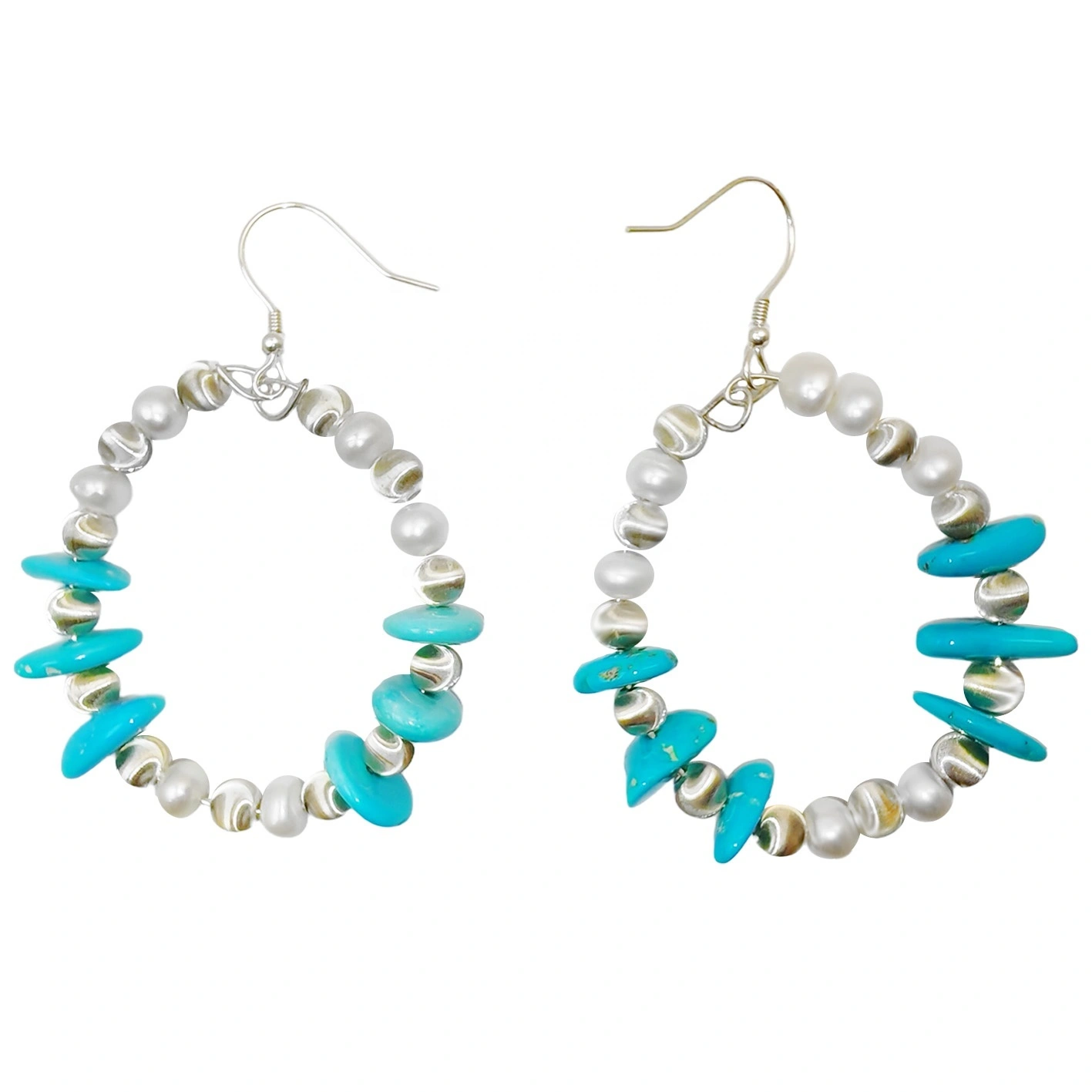 Natural Turquoise Natural Earrings Holiday Gift S925 Silver Designer Custom Gift Family Turquoise Earrings 1