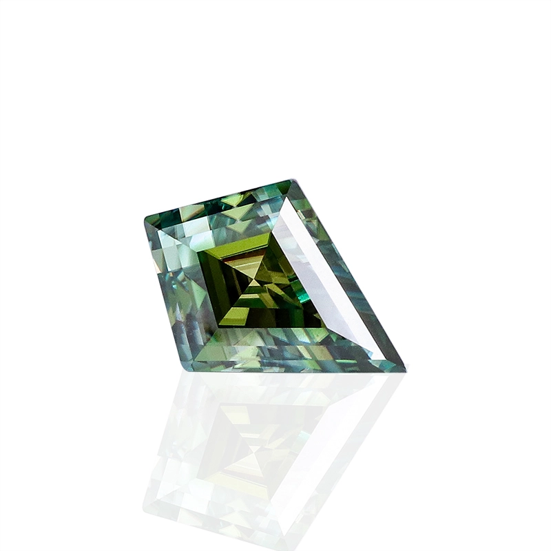 Special Loose Step Kite Cut VVS1 Bleu-Green Couleur synthétique Couleur de diamant Coupte Coupe Moisanite Pierre pour les bijoux 1
