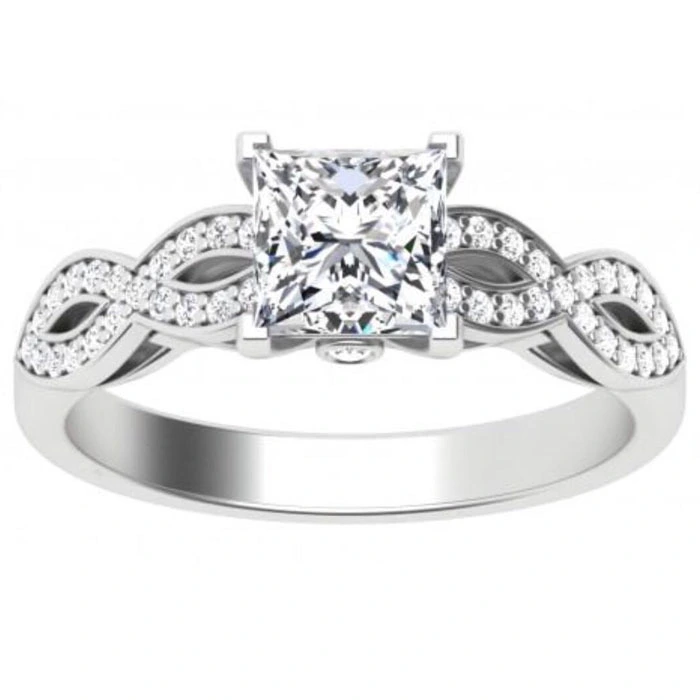 Princesse personnalisée Centre coupé Moisanite Gemstone Casting Design Ring des bijoux en or massif pour filles 1