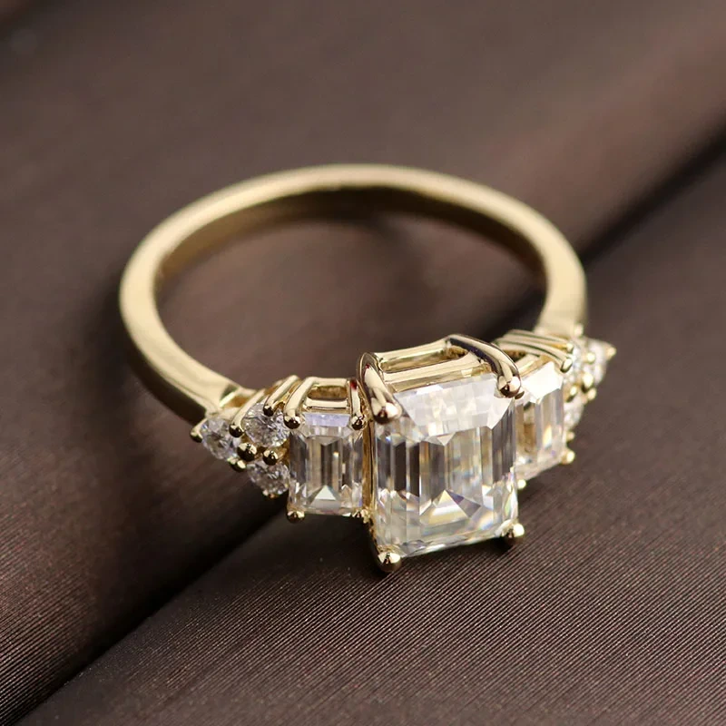 2019 Hot Sale Provence Moissanite 14K Anillo de compromiso de oro amarillo 1