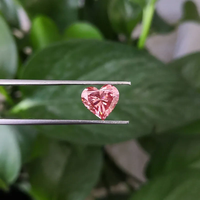 Joyería Provenzal, diamante sintético CVD HPHT, color rosa intenso, corte en forma de corazón, 1,51 ct. 1