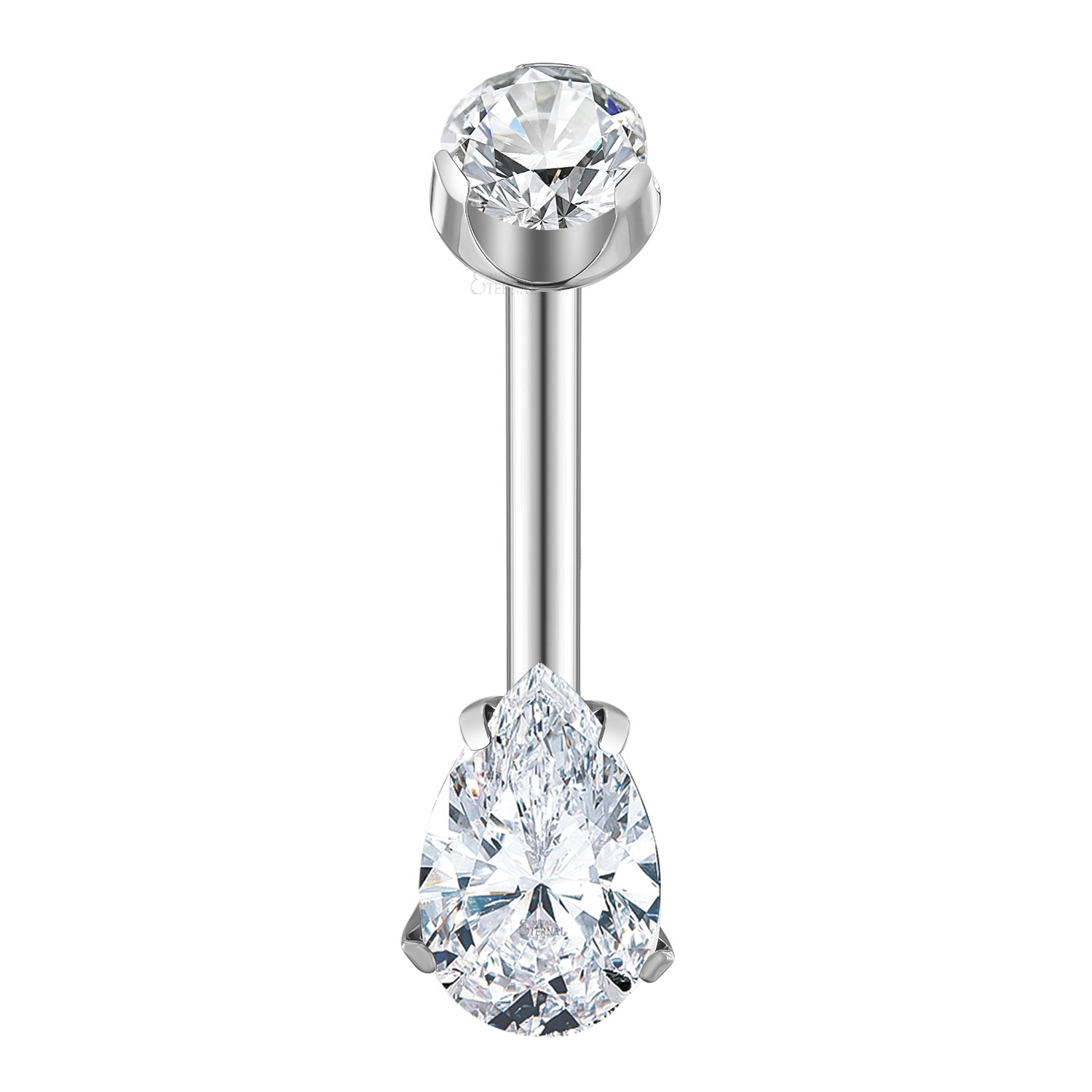 Eternal Metal Astm F136 Titanium Wholesale Teardrop Curved Barbell Belly Button Piercing Ring 1