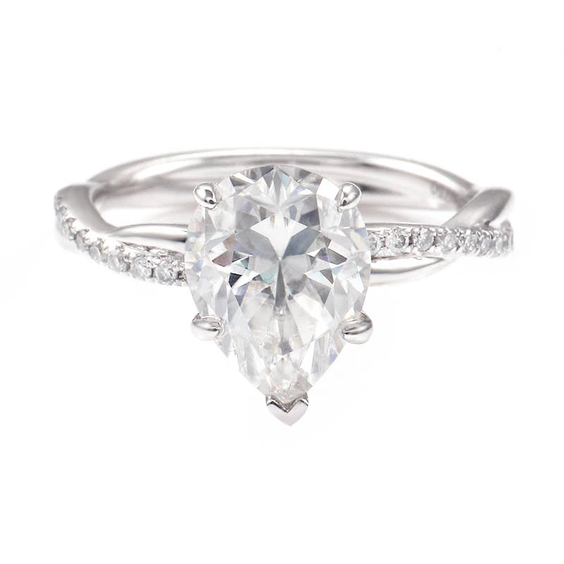 Personnalisez l'or massif orient-ouest DVVS1 4CT PEUR CUT LURXE FEMMES MISSANITE DIAMANT 10K RING GOLD BLAND 1