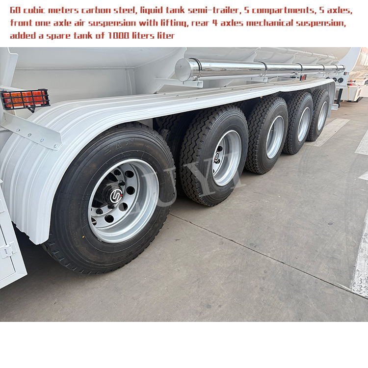 5-Axle 60cbm Carbon Steel Material Oil Tanker Truck 7