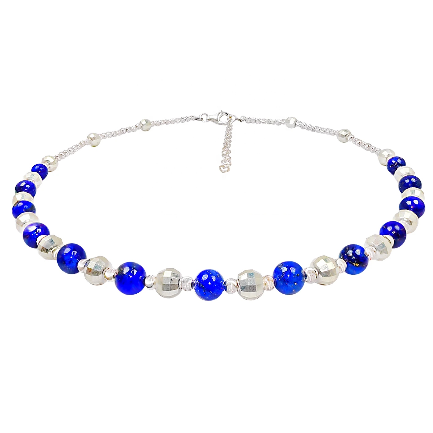 High-grade Natural Lapis Lazuli Natural Pearl Necklace Retro Style Suitable For A Variety Of Occasions Blue And White Classic 1