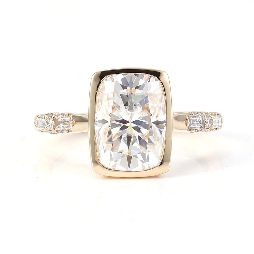 Cvd Diamond Jewelry Igi Certified Cvd Lab Grown 2ct D/vs1 Elongated Cushion Cut 18k Gold Engagement Ring With Lab Grown Diamond 1