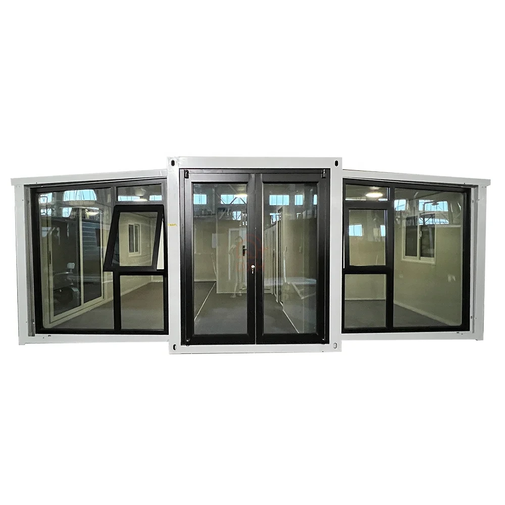 20ft Genişletilebilir Konteyner Ev Özel Cam Duvar Lambası Lüks 2 Yatak Odası 1 Banyo 1 Mutfak Rüya Ev 1