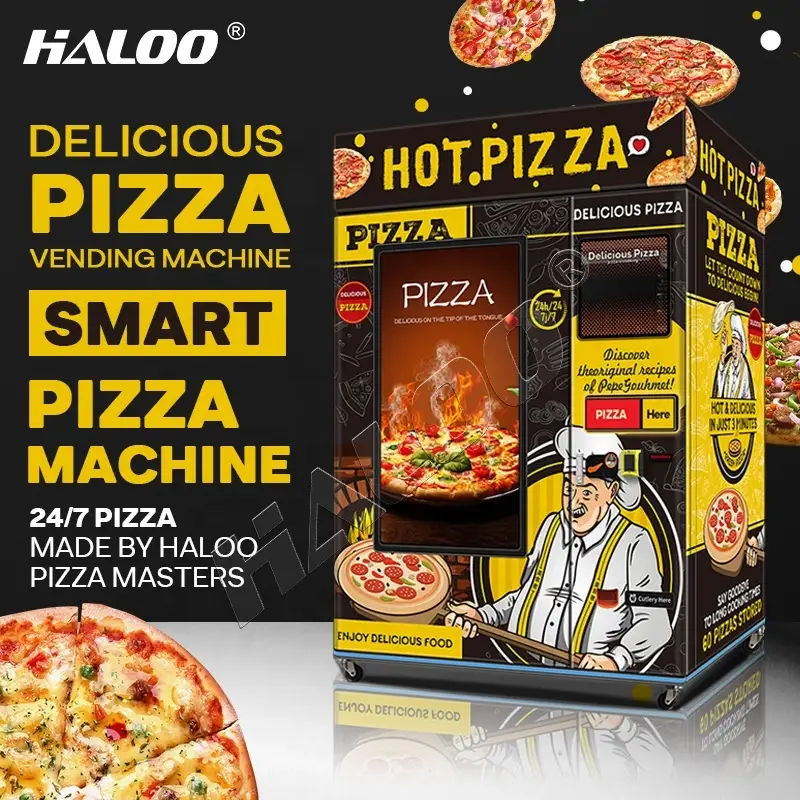 Haloo Vending Machine Supplier Maquina Expendedora Fully Automatic Pizza Making Machine Fast Food Pizza Vending Machine 1