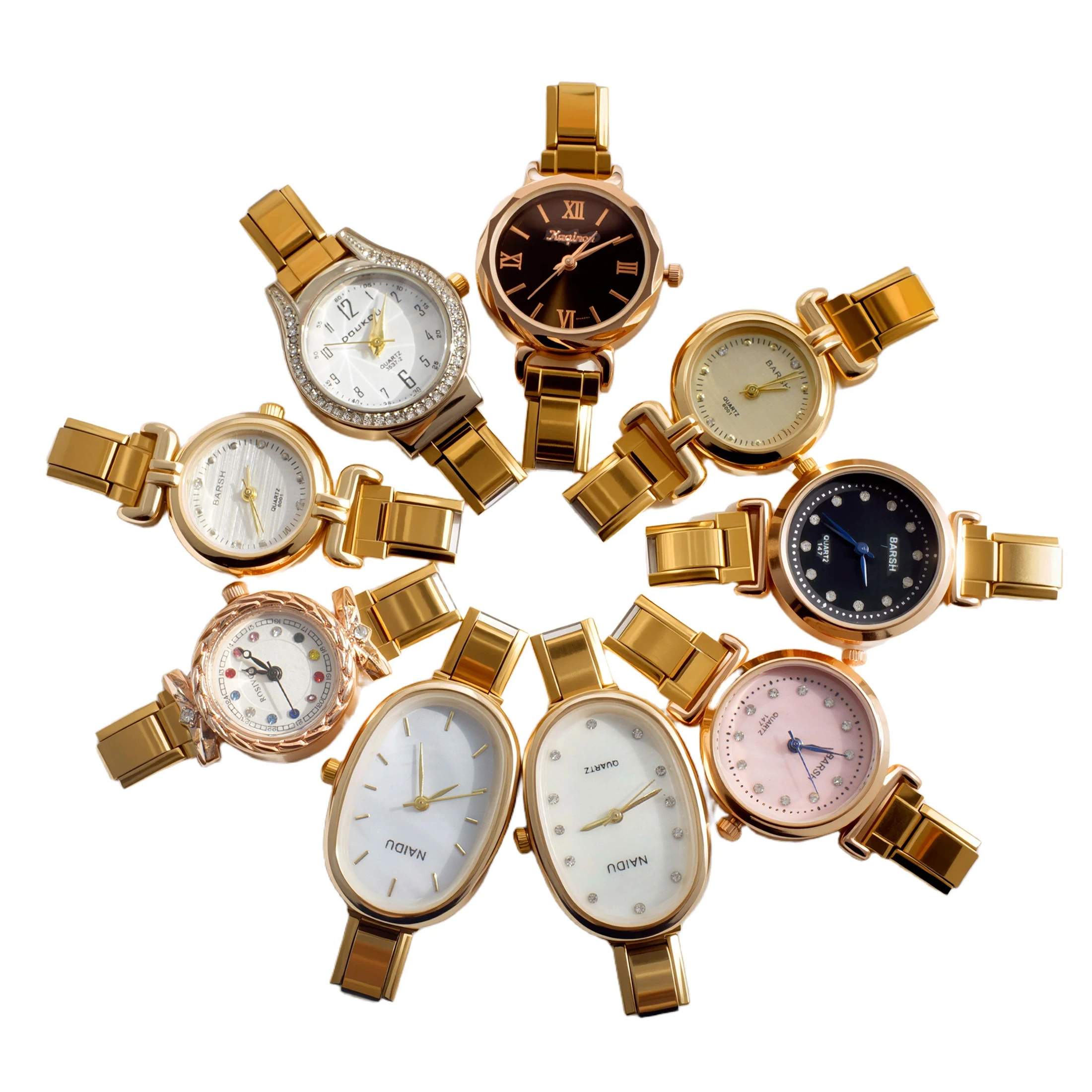 Manufacturer Wholesale Fashionable And Exquisite Gold Plated Italian Charm Bracelet Diy Quartz Watch Beautiful Watch For Women 1