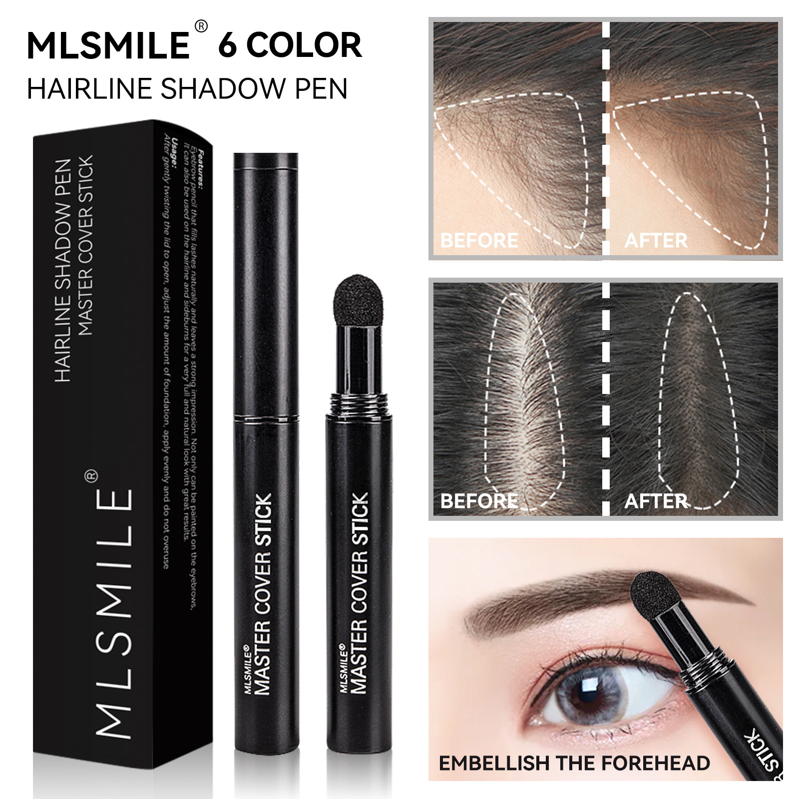 Label Pribadi Profesional Hapas Batas Harisan Kontur Bayangan Bubuk Bertambah Keringat Root Touch Up Stick Garis Rambut Tongkat 4