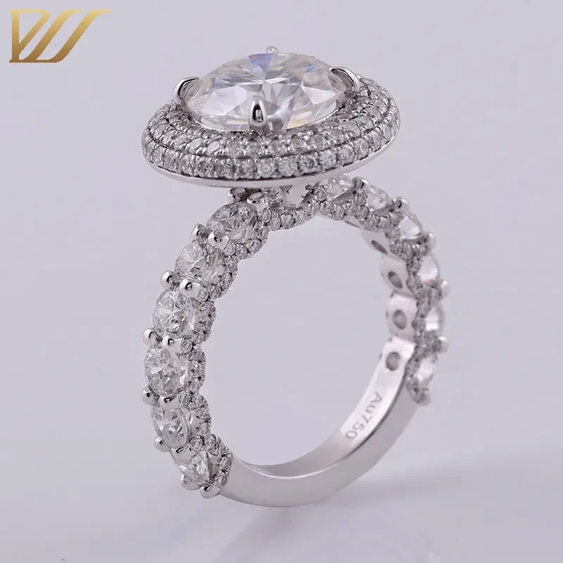 Luxury 3ct Real Diamond Ring 18k White Gold Lab Grown Diamond Ring With Igi Certificate 1