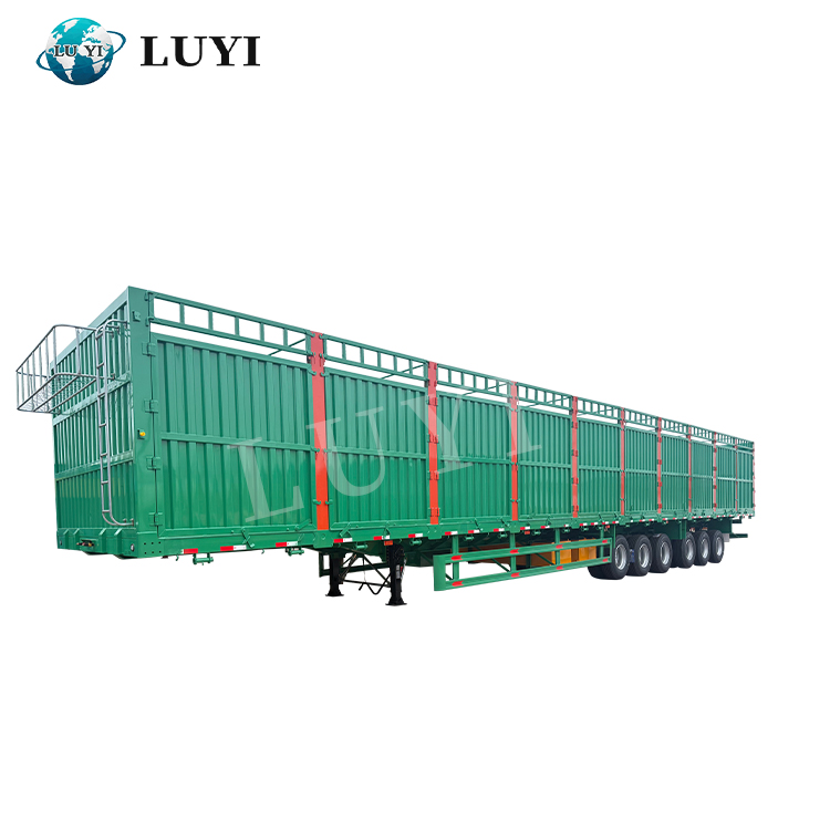 6 Axle Heavy Duty Cargo Fence Stake Trailer - LUYI 1