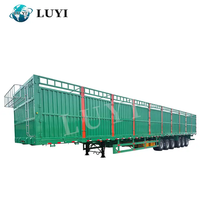 6 Axle Heavy Duty Cargo Fence Stake Trailer - LUYI 1