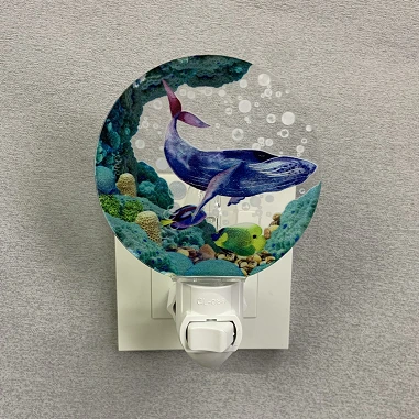 3D Acrylic Night Light Custom Pattern GL-JY Whale Ocean Acrylic For Indoor Bedroom Socket Night Light 1