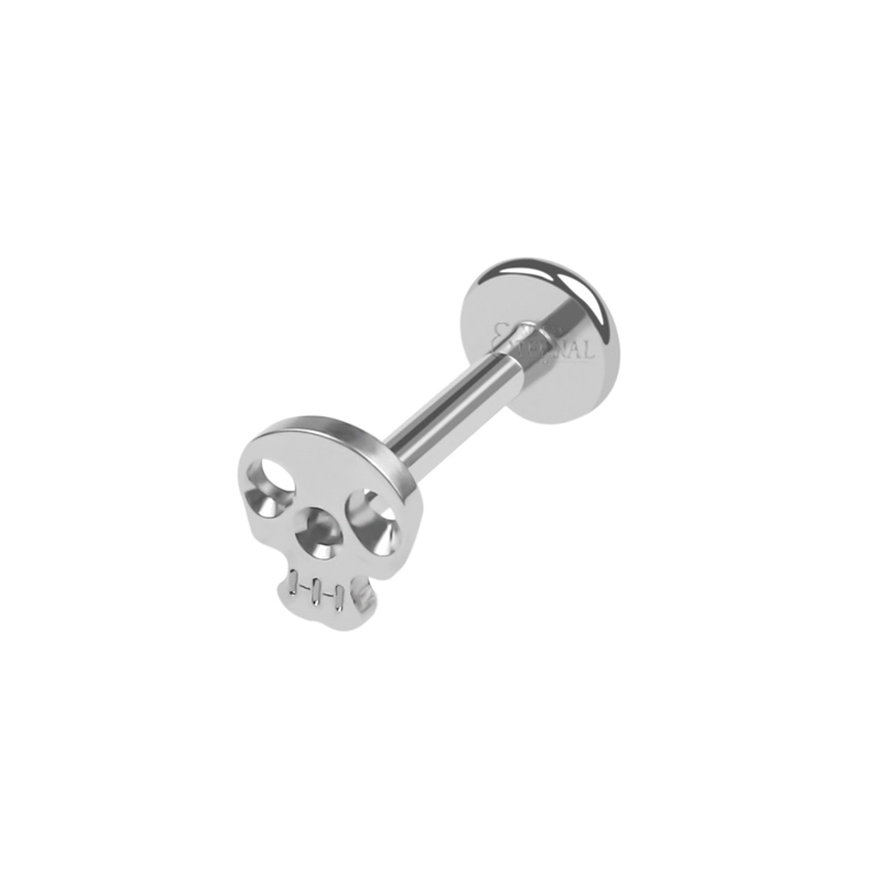 Eternal Metal 16g Titanium Implant Grad Internally Threaded Skull Head Labret Daith Piercing Jewelry 1