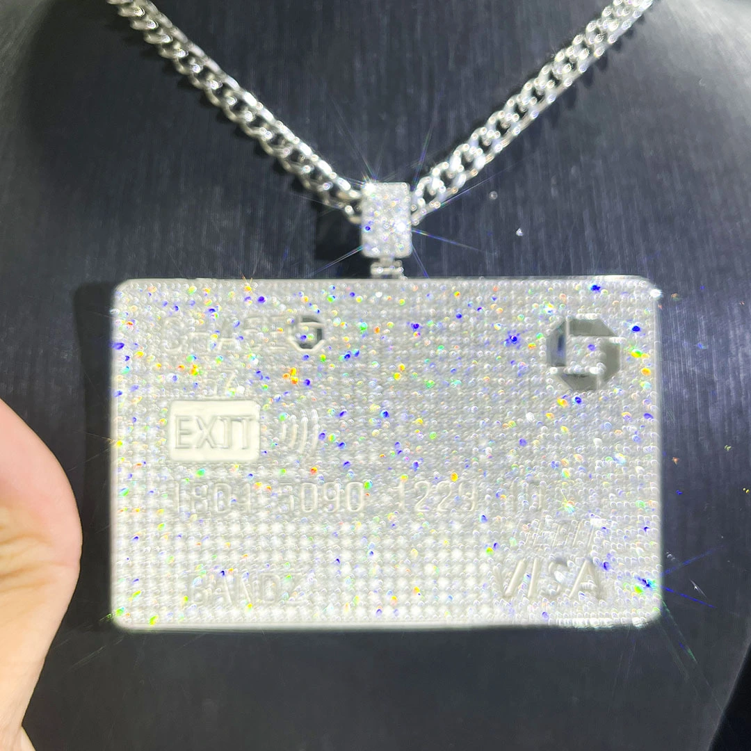 Credit Card Custom Manufacturer Silver 925 Silver Cross With Diamond Dvvs1iced Out Moissanite Luxury Pendant 1