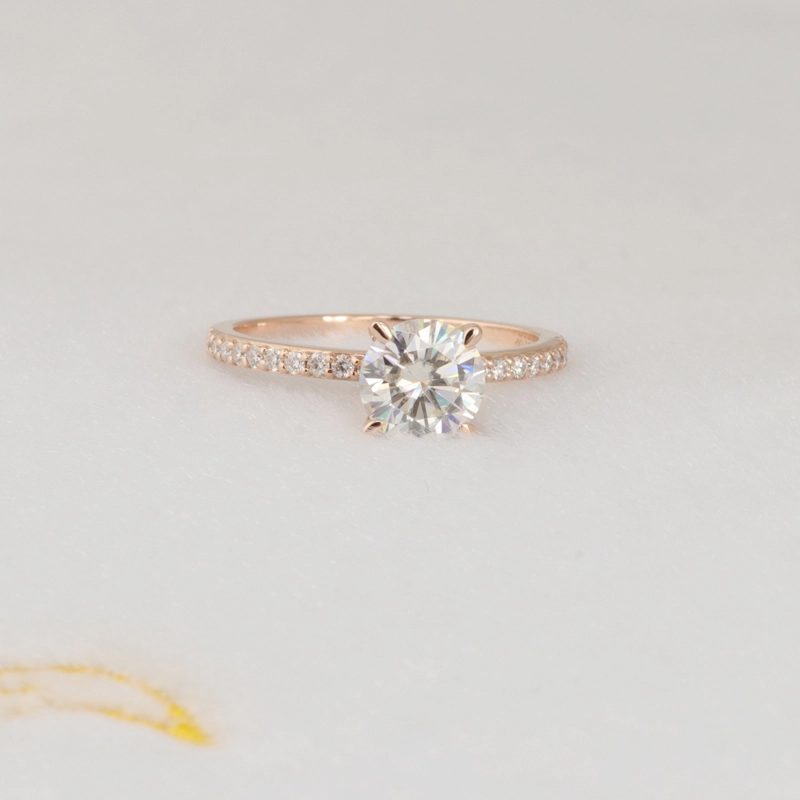 Anillo de compromiso de oro blanco de 14k 18k 18k 1 anillo de boda de diamantes moissanite de quilates para niña 1
