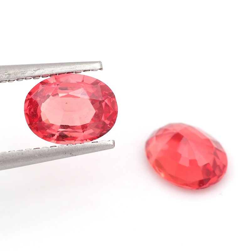Provence Gem Oval Cut 8x10mm Padparadscha Orange Pink Lab Grown Sapphire 1