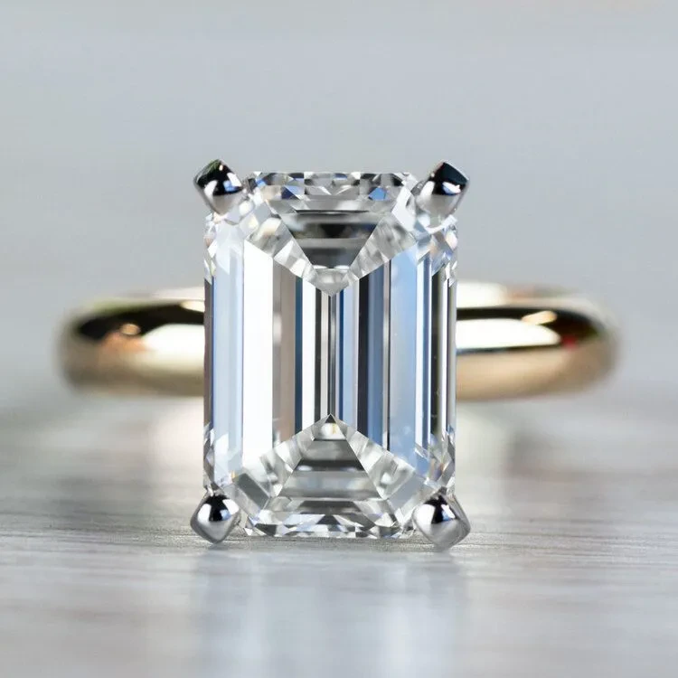 Certified Solitaire 4 Carat Vs2/d Emerald Cut Diamond Engagement Ring 18k 1