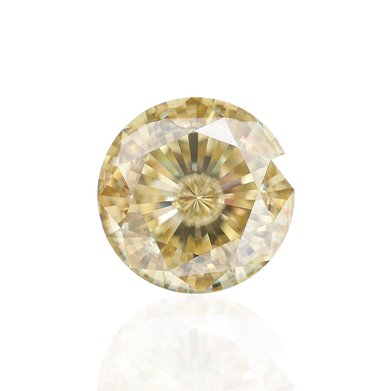 Dark Yellow 5mm-10mm Vvs Moissanite Loose Stones Round Brilliant Moissanite Color Loose Diamonds Jewelry Moissanite 1