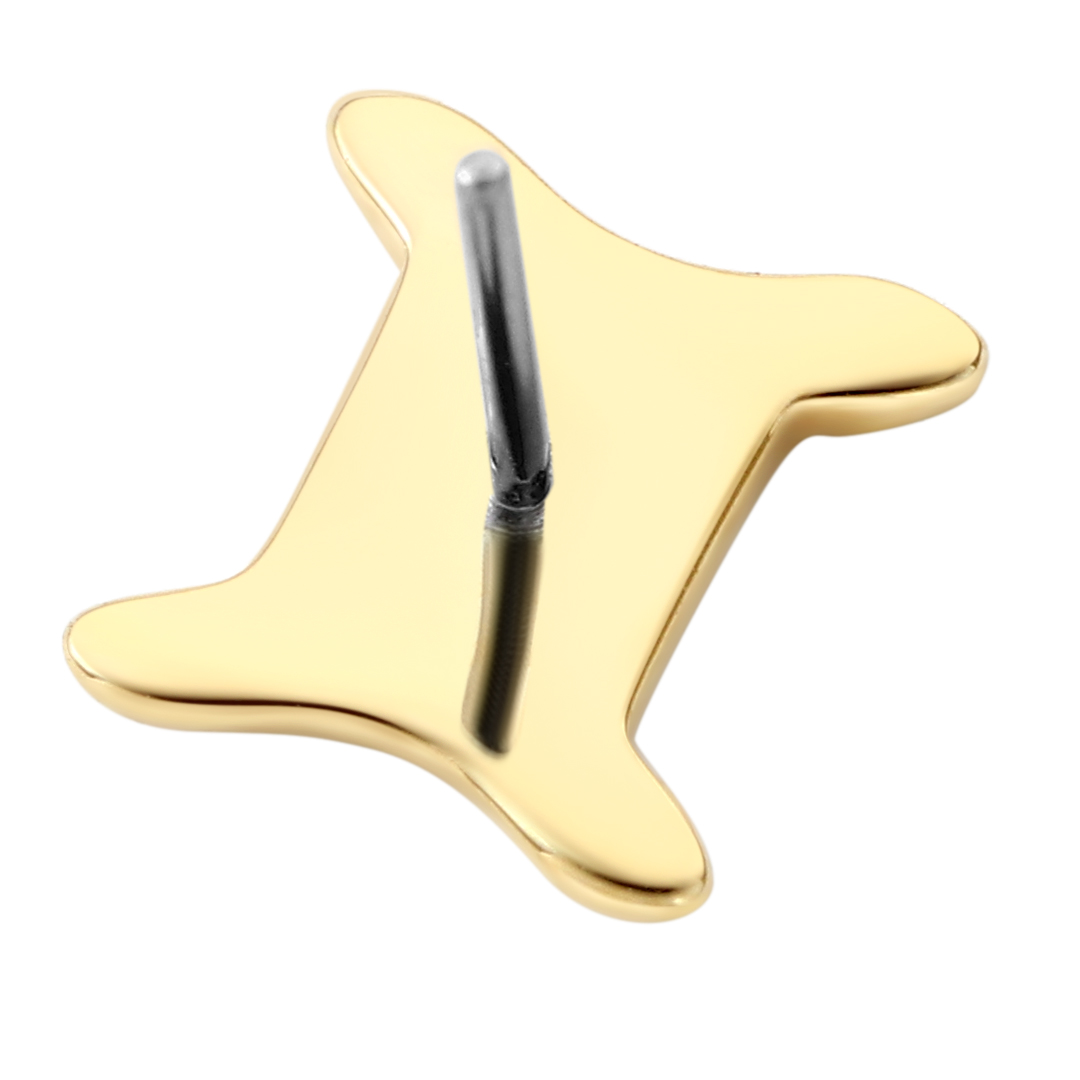 Eternal Metal 14k Solid Gold Stud Earrings Zodiac Signs Gemini Earring<000000>nose Labret Jewelry Threadless Push In Ends Tops 5