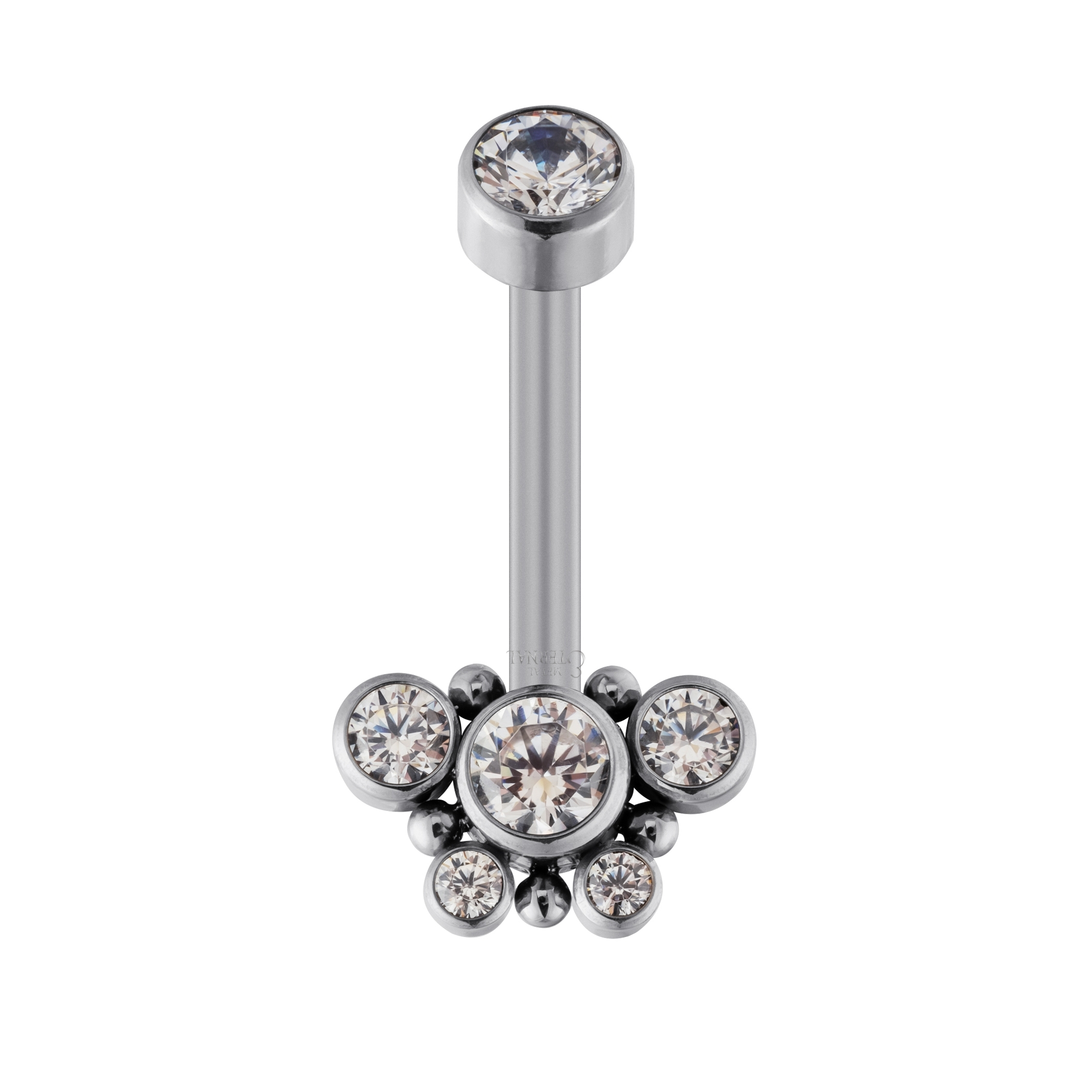 Eternal Astm F136 Piercing Titanium 14g Belly Ring Bezel Set Wholesale G23 Body Jewelry 1